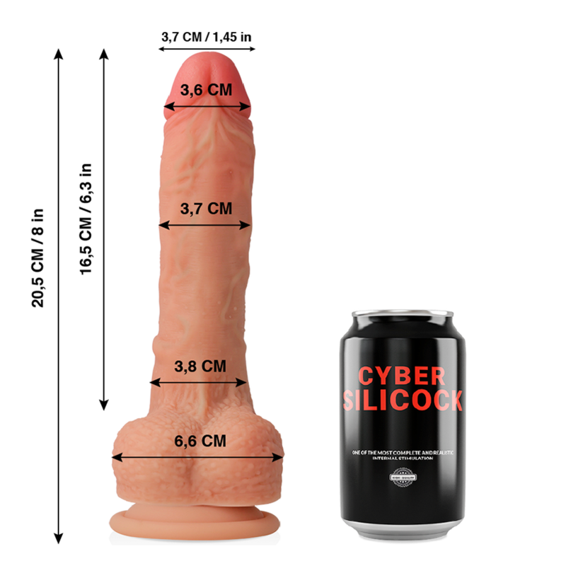 CYBER SILICOCK - CONNOR ULTRA REALISTIC SOFT LIQUID SILICONE 20.5 CM -O- 3.7 CM - Amore24