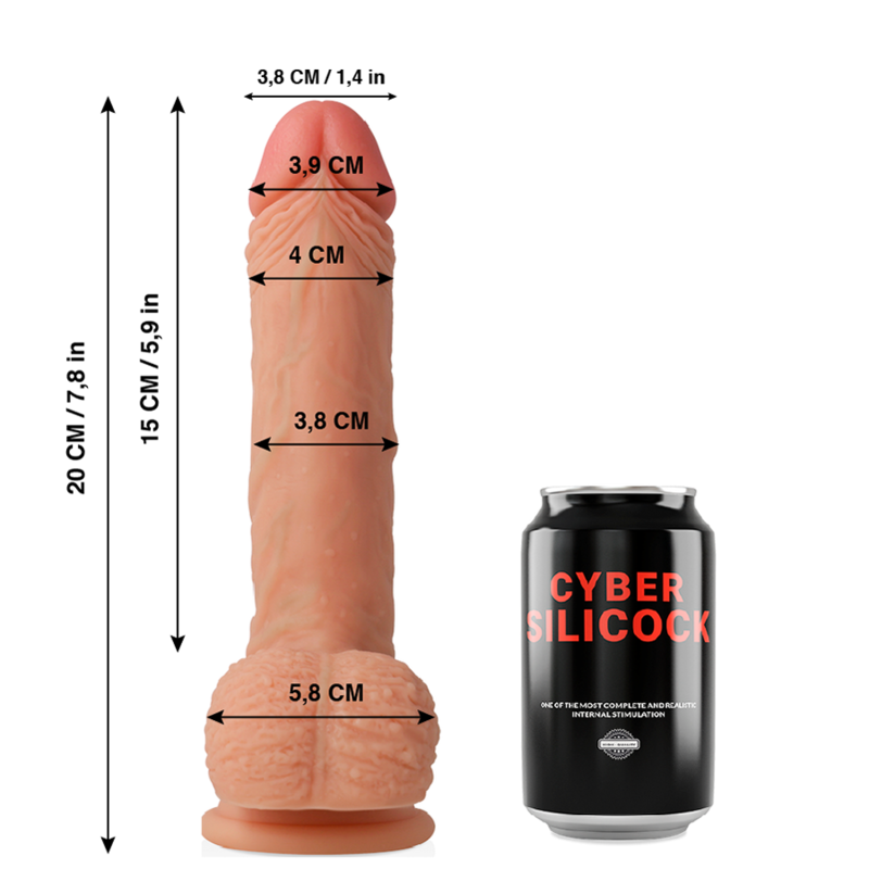 CYBER SILICOCK - FREEMAN ULTRA REALISTIC SOFT LIQUID SILICONE 20 CM -O- 3.8 CM - Amore24