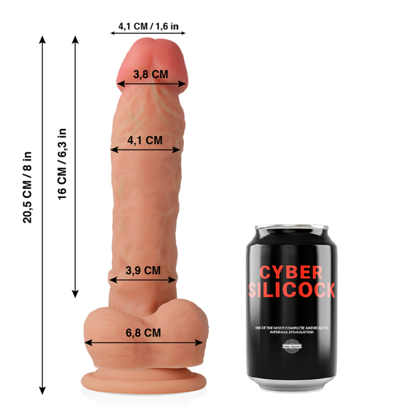 CYBER SILICOCK - ULTRA REALISTIC SOFT LIQUID SILICONE DONG 20.5 CM -O- 4.1 CM - Amore24