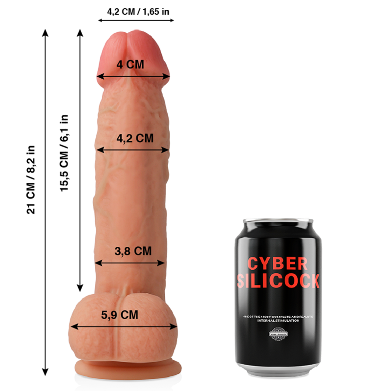 CYBER SILICOCK - SAUL ULTRA REALISTIC SOFT LIQUID SILICONE 21 CM -O- 4.2 CM - Amore24