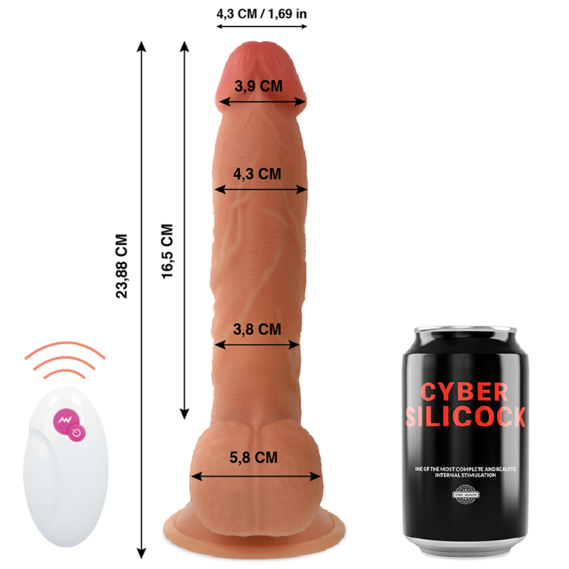 CYBER SILICOCK - REMOTE CONTROL REALISTIC MASTER BEN 23.88 CM -O- 4.3 CM - Amore24