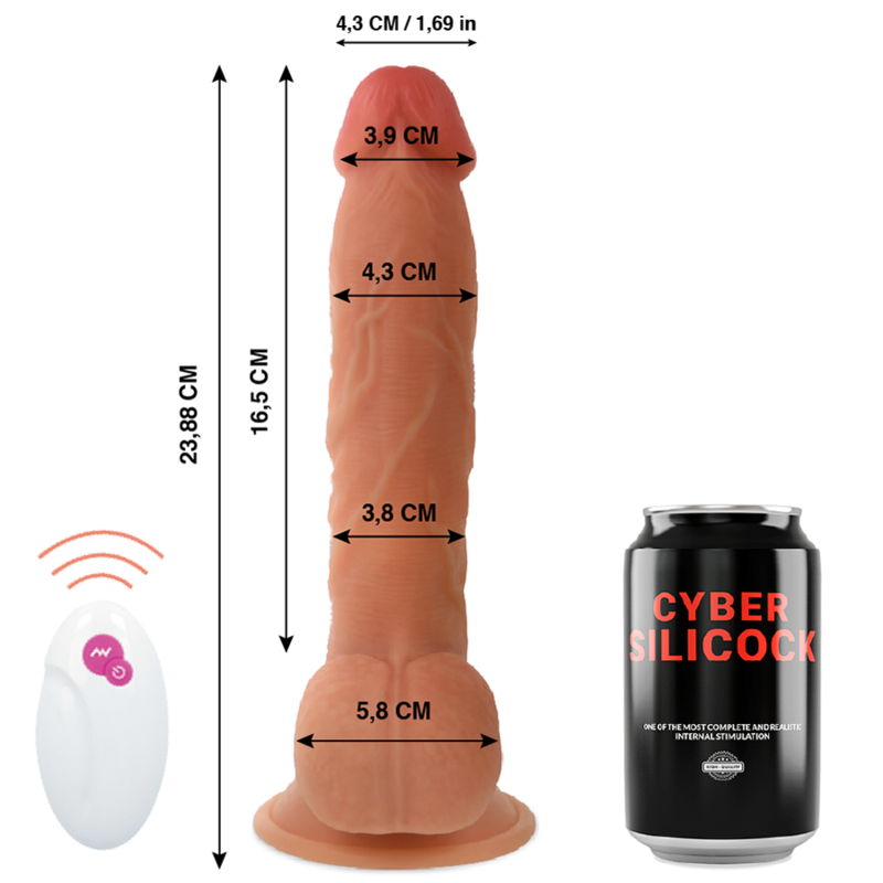 CYBER SILICOCK - REMOTE CONTROL REALISTIC MR JOHN 23.88 CM -O- 4.3 CM - Amore24