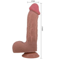 PRETTY LOVE - SLIDING SKIN SERIES REALISTIC DILDO WITH SLIDING SKIN SUCTION CUP BROWN 23.4 CM - Amore24