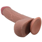 PRETTY LOVE - SLIDING SKIN SERIES REALISTIC DILDO WITH SLIDING SKIN SUCTION CUP BROWN 23.4 CM - Amore24