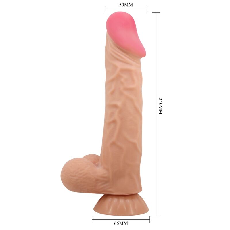 PRETTY LOVE - SLIDING SKIN SERIES REALISTIC DILDO WITH SLIDING SKIN SUCTION CUP REMOTE CONTROL FLESH 24 CM - Amore24