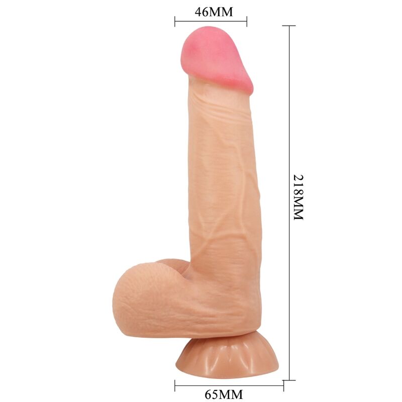PRETTY LOVE - SLIDING SKIN SERIES REALISTIC DILDO WITH SLIDING SKIN SUCTION CUP REMOTE CONTROL FLESH 21.8 CM - Amore24
