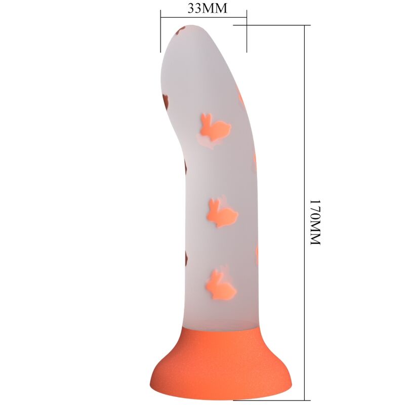 PRETTY LOVE - MAGICAL NIGHTFALL DILDO WITHOUT VIBRATION LUMINOUS ORANGE - Amore24