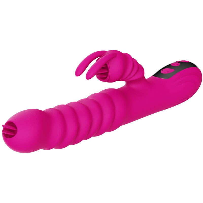 ARMONY - RABBIT DOUBLE TONGUE MULTIFUNCTION VIBRATOR FUCHSIA HEAT EFFECT - Amore24