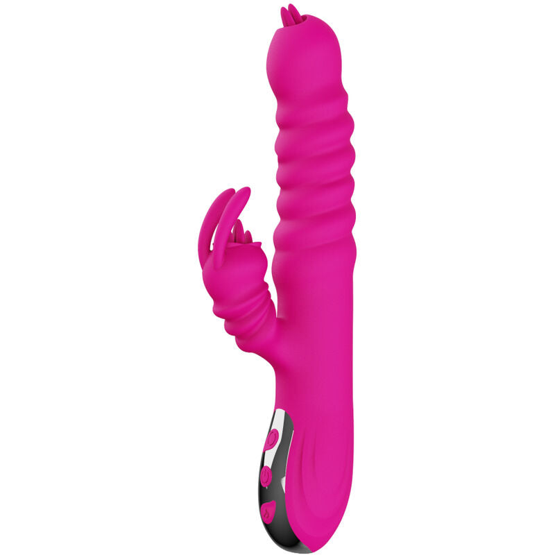 ARMONY - RABBIT DOUBLE TONGUE MULTIFUNCTION VIBRATOR FUCHSIA HEAT EFFECT - Amore24