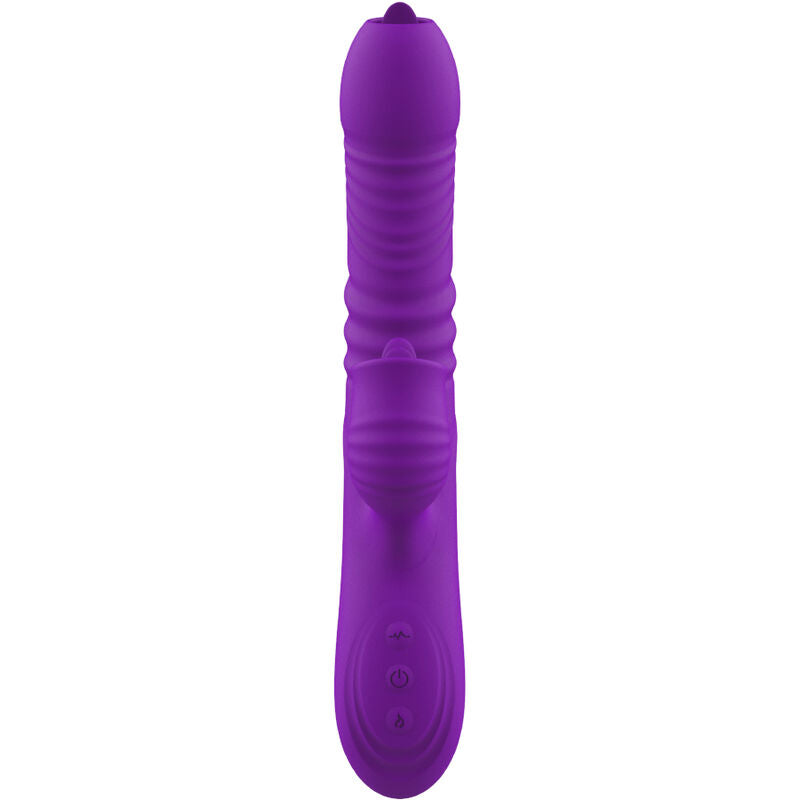 ARMONY - FULLY G SPOT RABBIT VIBRATOR WITH STIMULATING TONGUE VIOLET HEAT EFFECT - Amore24
