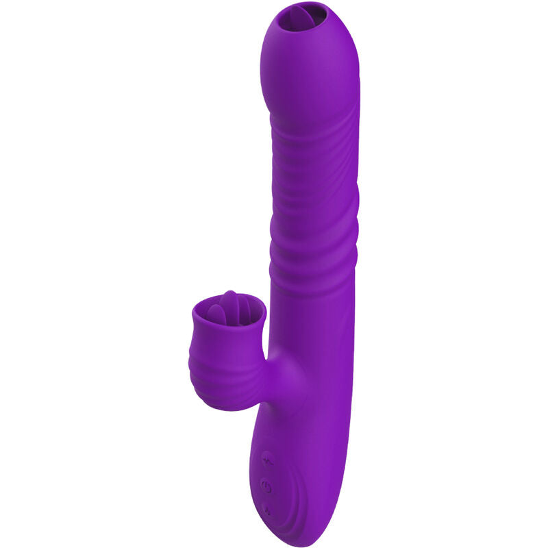 ARMONY - FULLY G SPOT RABBIT VIBRATOR WITH STIMULATING TONGUE VIOLET HEAT EFFECT - Amore24