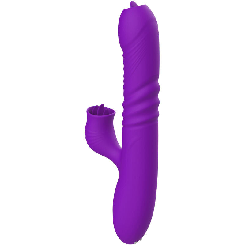ARMONY - FULLY G SPOT RABBIT VIBRATOR WITH STIMULATING TONGUE VIOLET HEAT EFFECT - Amore24