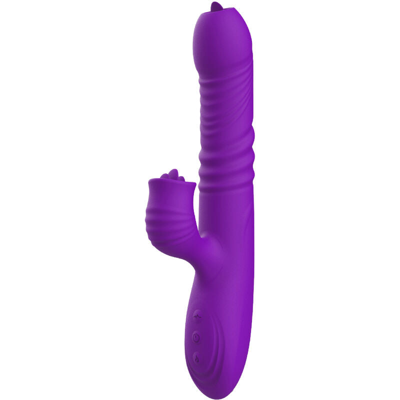 ARMONY - FULLY G SPOT RABBIT VIBRATOR WITH STIMULATING TONGUE VIOLET HEAT EFFECT - Amore24