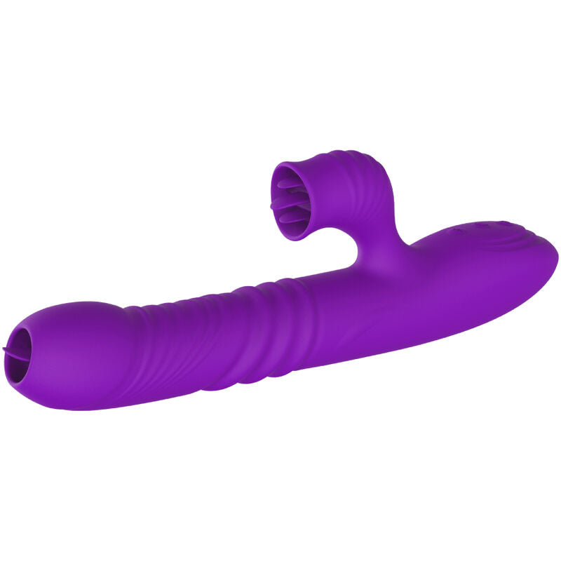ARMONY - FULLY G SPOT RABBIT VIBRATOR WITH STIMULATING TONGUE VIOLET HEAT EFFECT - Amore24