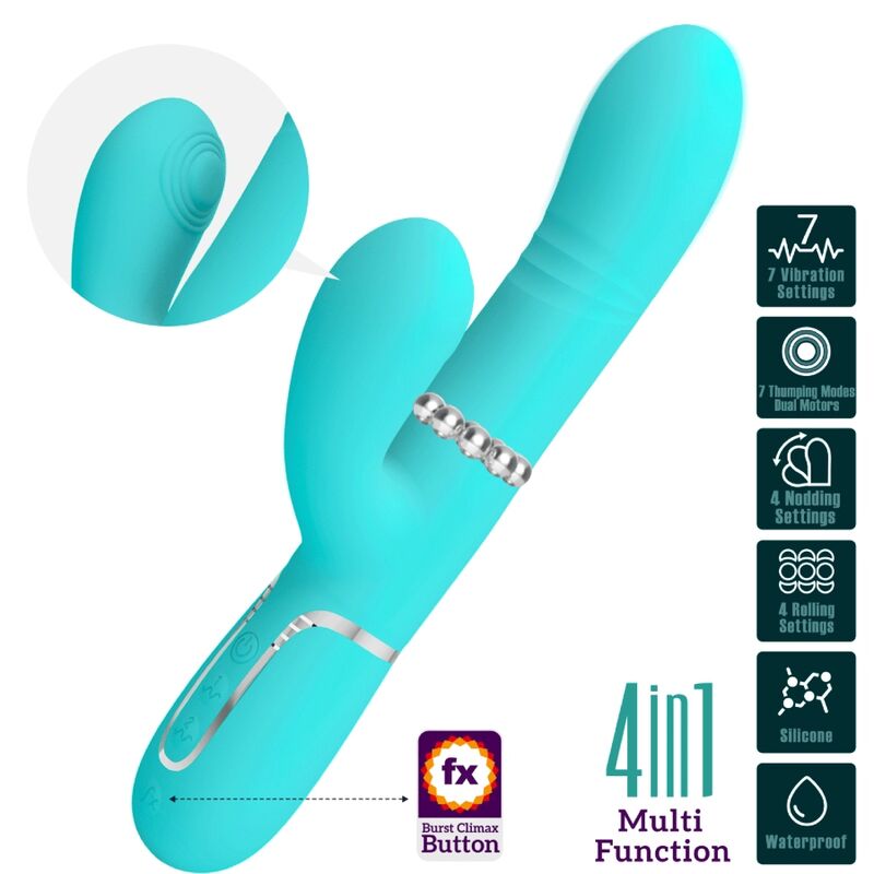 PRETTY LOVE - MULTIFUNCTION G-SPOT VIBRATOR AQUA GREEN - Amore24