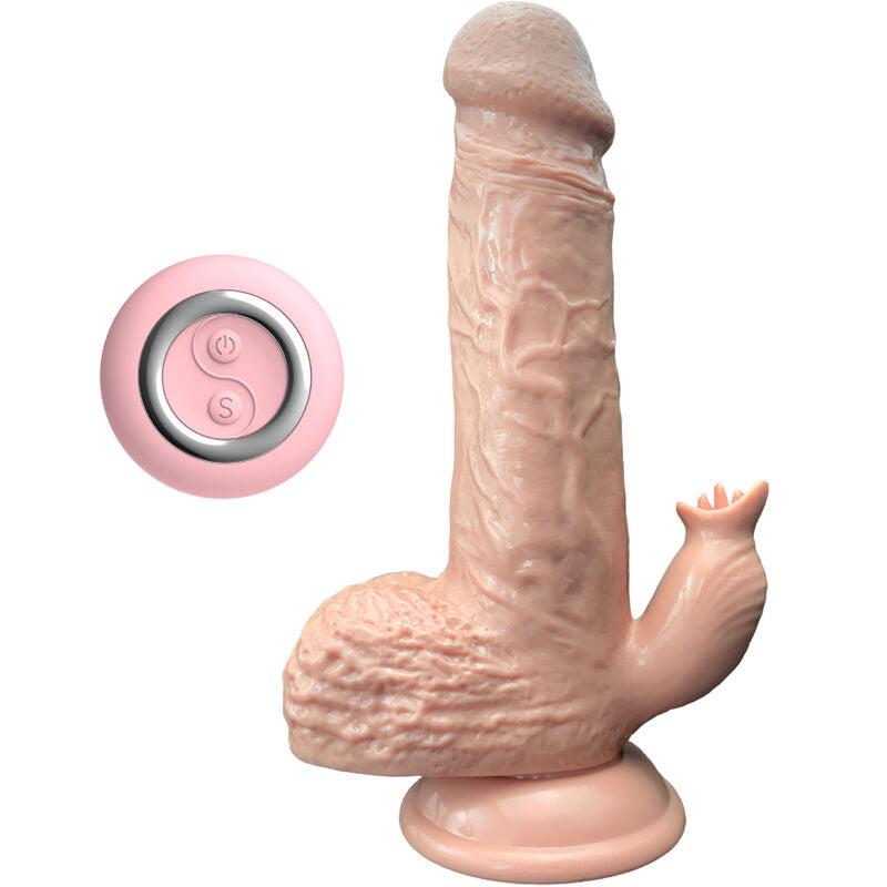 ARMONY - REALISTIC VIBRATOR & THRUSTING DILDO WITH TONGUE STIMULATOR 19 CM - Amore24