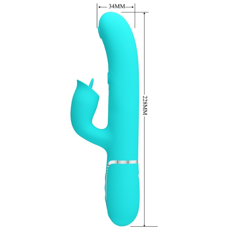 PRETTY LOVE - RABBIT VIBRATOR WITH LICKING AQUA GREEN - Amore24