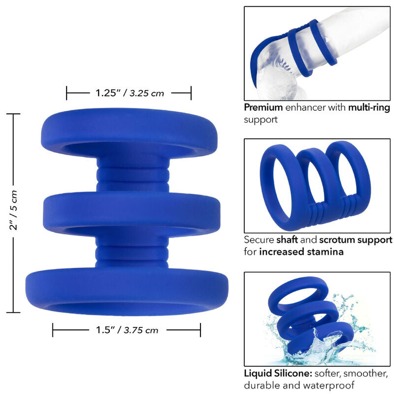 CALEXOTICS - ADMIRAL TRIPLE COCK CAGE BLUE - Amore24