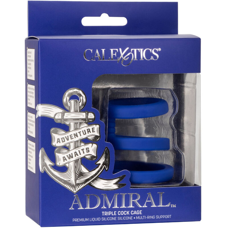 CALEXOTICS - ADMIRAL TRIPLE COCK CAGE BLUE - Amore24