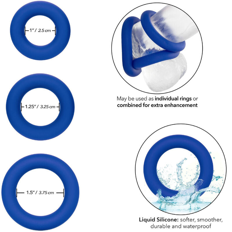 CALEXOTICS - ADMIRAL COCK RING SET BLUE - Amore24