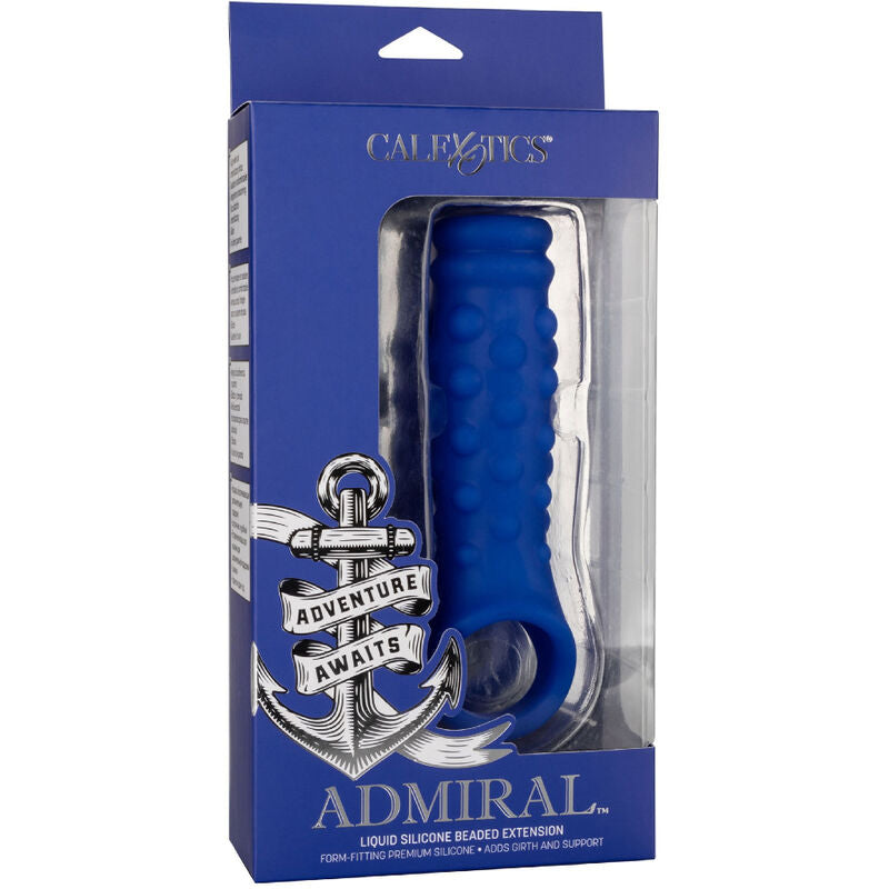CALEXOTICS - ADMIRAL BEADED PENIS COVER LIQUID SILICONE BLUE - Amore24