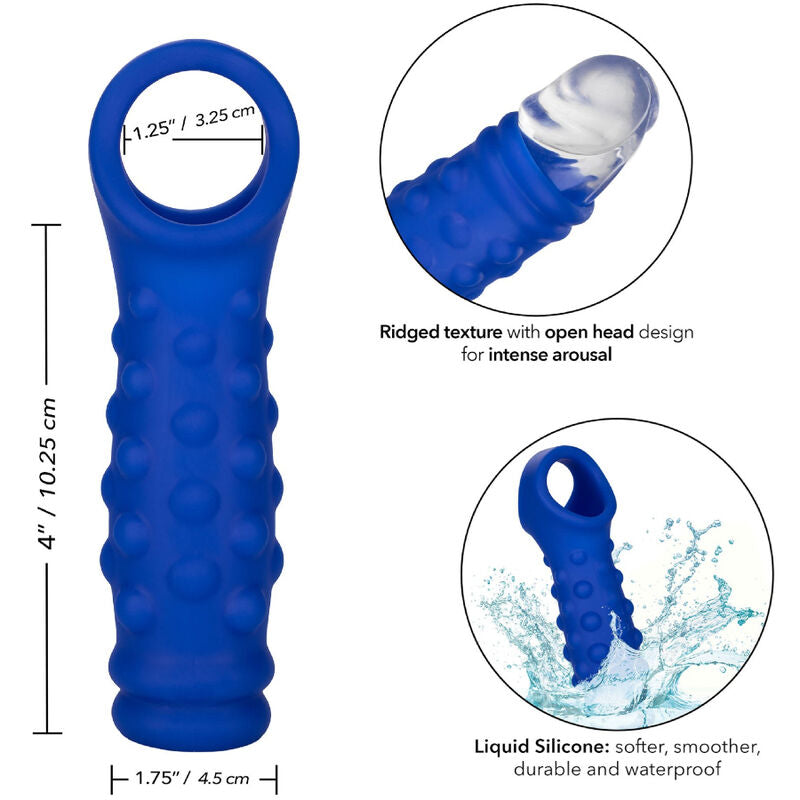 CALEXOTICS - ADMIRAL BEADED PENIS COVER LIQUID SILICONE BLUE - Amore24