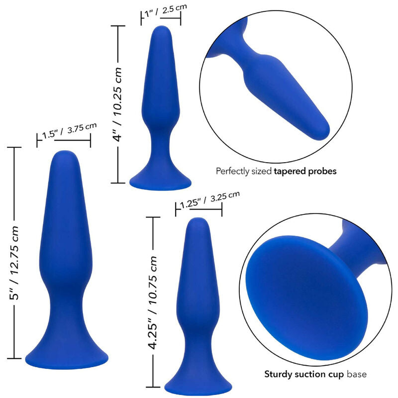 CALEXOTICS - ADMIRAL KIT 3 ANAL PLUG BLUE - Amore24