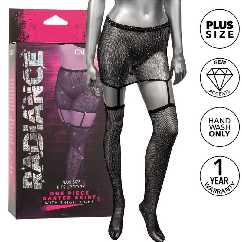 CALEXOTICS - RADIANCE GARTER SKIRT THIGH HIGHS PLUS SIZE - Amore24