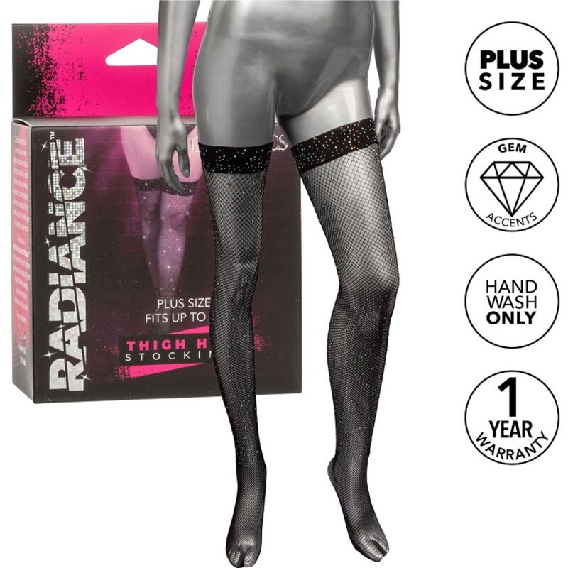 CALEXOTICS - RADIANCE THIGH HIGH STOCKINGS RHINE PLUS SIZE - Amore24