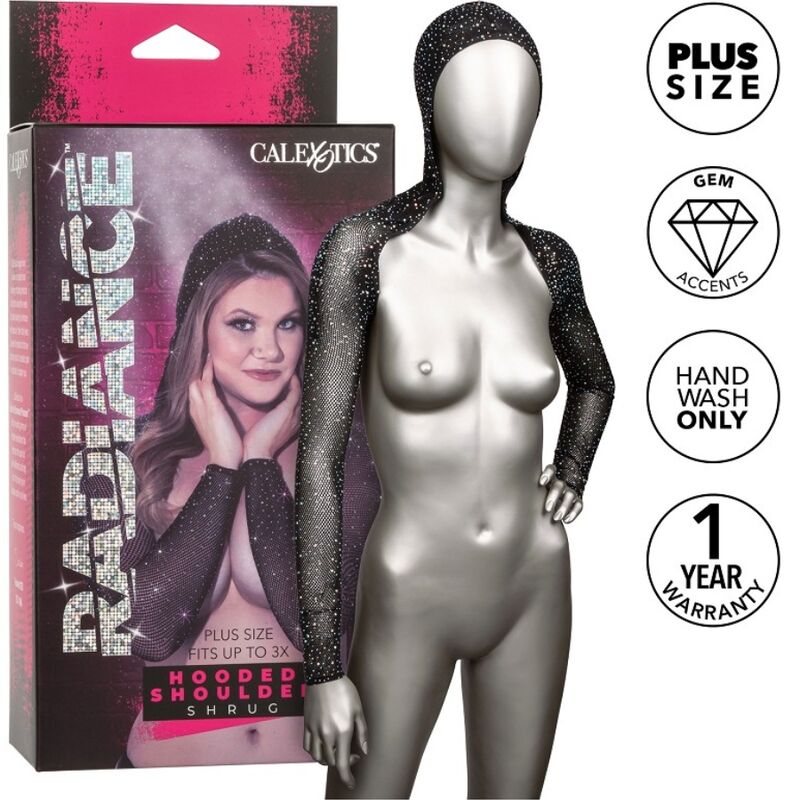 CALEXOTICS - RADIANCE HOODED SHOULDER SHRUG RHINE PLUS SIZE - Amore24