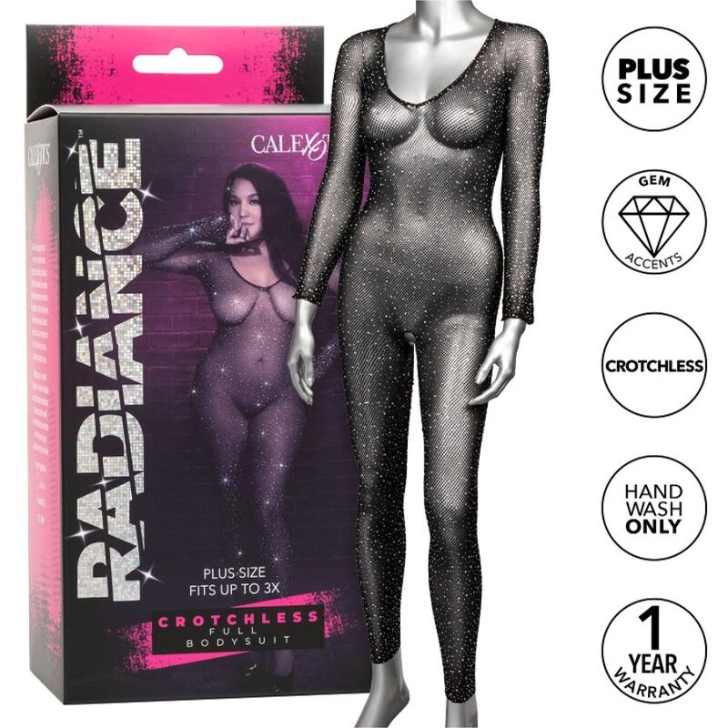 CALEXOTICS - RADIANCE CROTCHLESS FULL BODYSUIT RHINE PLUS SIZE - Amore24