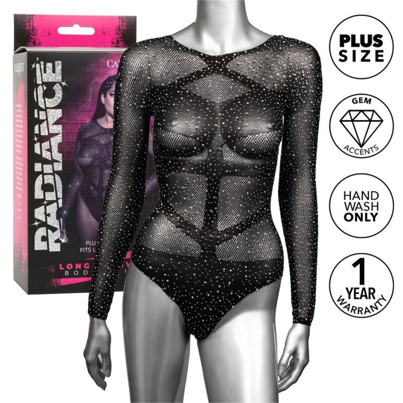CALEXOTICS - RADIANCE LONG SLEEVE BODYSUIT RHINE PLUS SIZE - Amore24