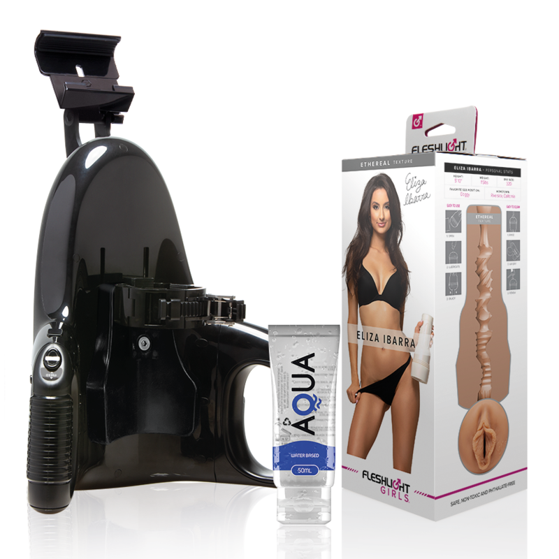 FLESHLIGHT - ELIZA IBARRA VAGINA + UNIVERSAL LAUNCH + AQUA QUALITY LUBRICANT 50 ML - Amore24
