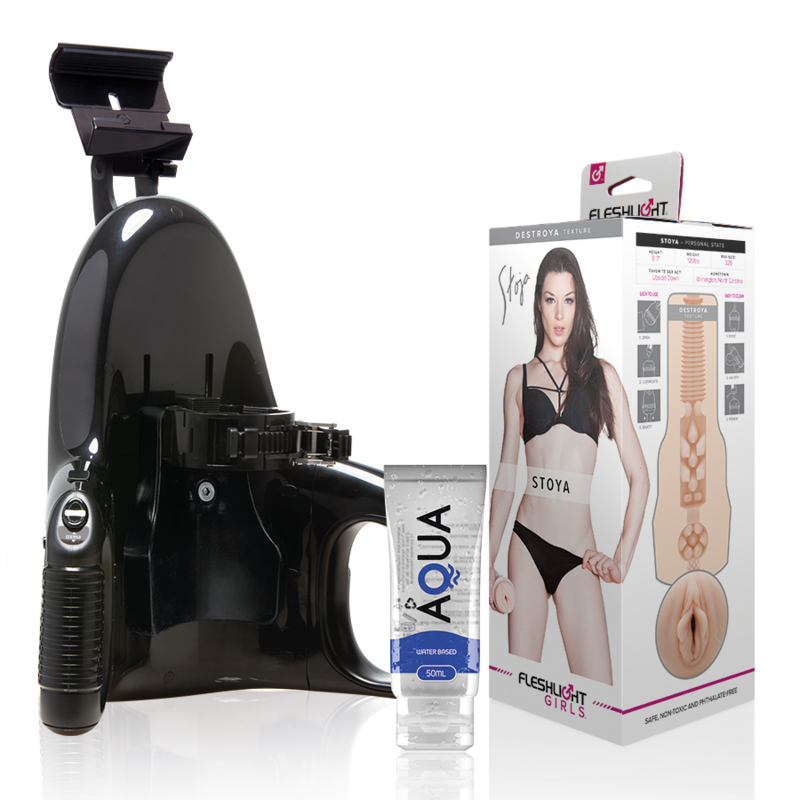 FLESHLIGHT - VAGINA STOYA DESTROYA + UNIVERSAL LAUNCH + AQUA QUALITY LUBRICANT 50 ML - Amore24