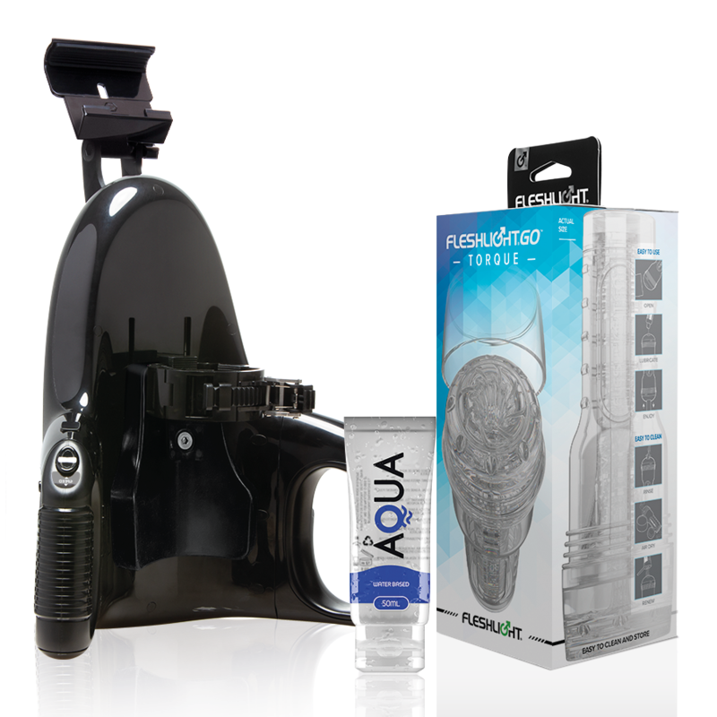 FLESHLIGHT - GO MASTURBADOR TORQUE ICE + UNIVERSAL LAUNCH + AQUA QUALITY LUBRICANT 50 ML - Amore24