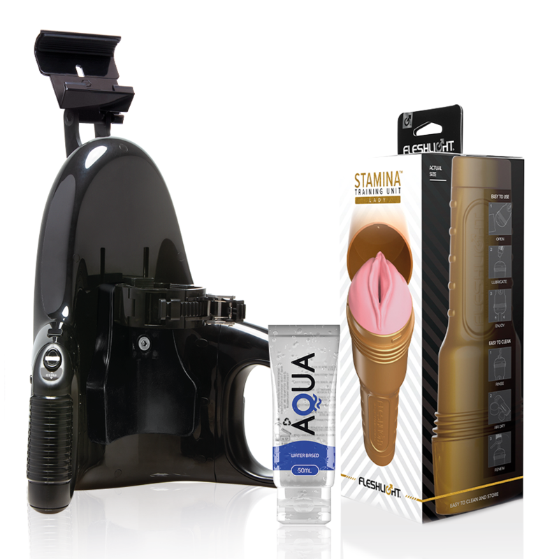 FLESHLIGHT - PINK LADY STAMINA TRAINING UNIT + UNIVERSAL LAUNCH + AQUA QUALITY LUBRICANT 50 ML - Amore24