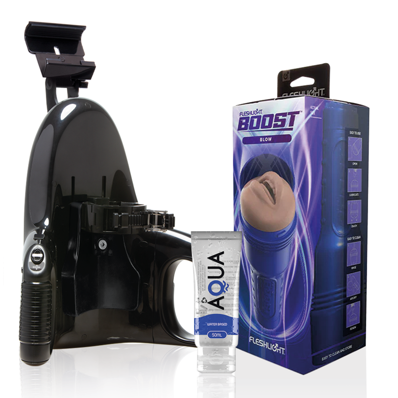 FLESHLIGHT - BLOW LM FLESH RP + UNIVERSAL LAUNCH + AQUA QUALITY LUBRICANT 50 ML - Amore24