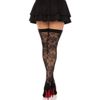 LEG AVENUE - WILD ROSES NET STOCKS BLACK - Amore24