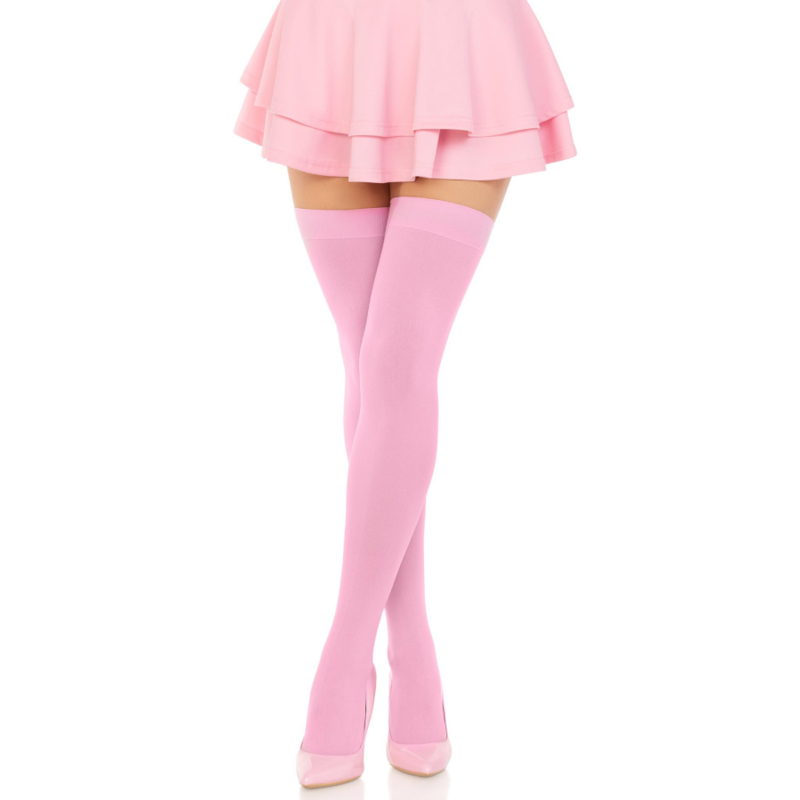 LEG AVENUE - NYLON THIGH HIGHS PINK - Amore24