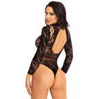 LEG AVENUE - HIGH NECK LACE BODYSUIT - Amore24