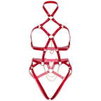 LEG AVENUE - HEART BODY HARNESS RED L - Amore24