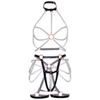 LEG AVENUE - HARNESS BRA & PEARL GARTER L - Amore24