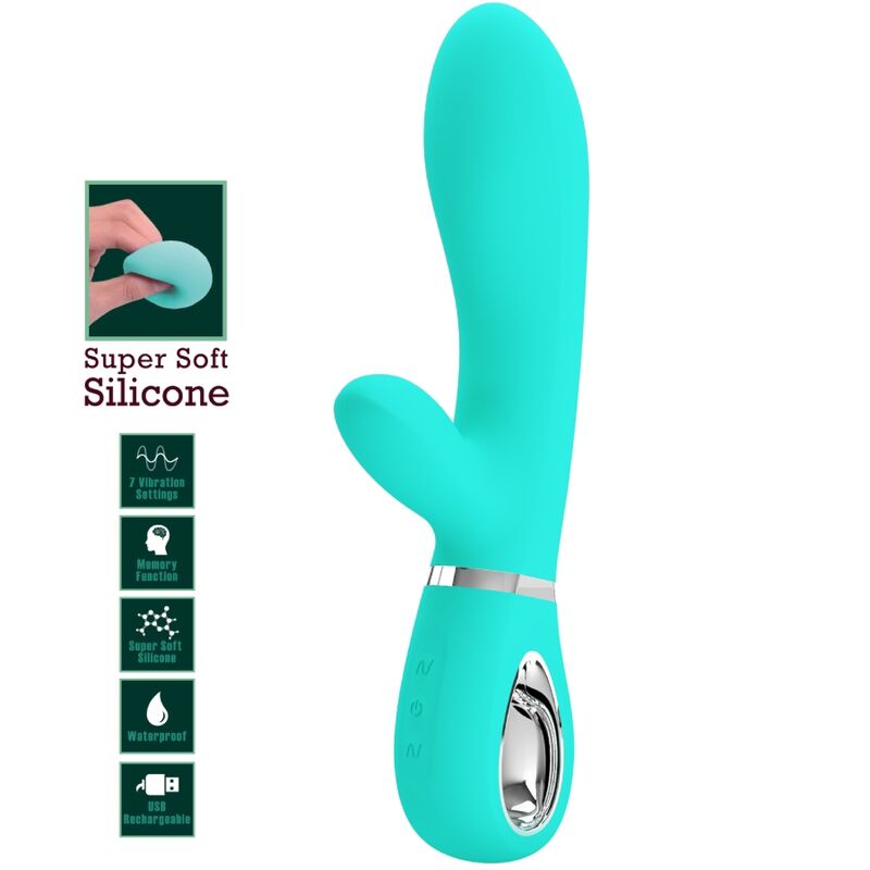 PRETTY LOVE - THOMAS MULTIFUNCTION G-SPOT VIBRATOR AQUA GREEN - Amore24
