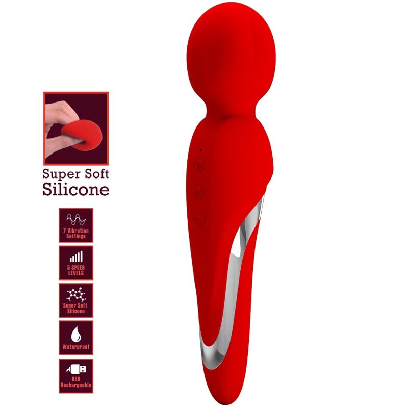 PRETTY LOVE - WALTER VIBRATOR WAND RED - Amore24