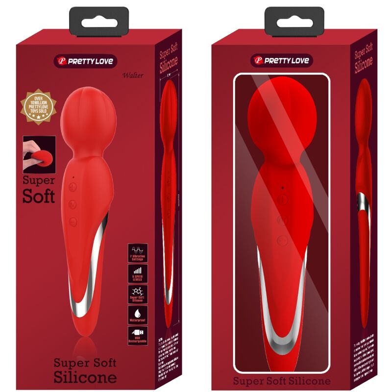 PRETTY LOVE - WALTER VIBRATOR WAND RED - Amore24