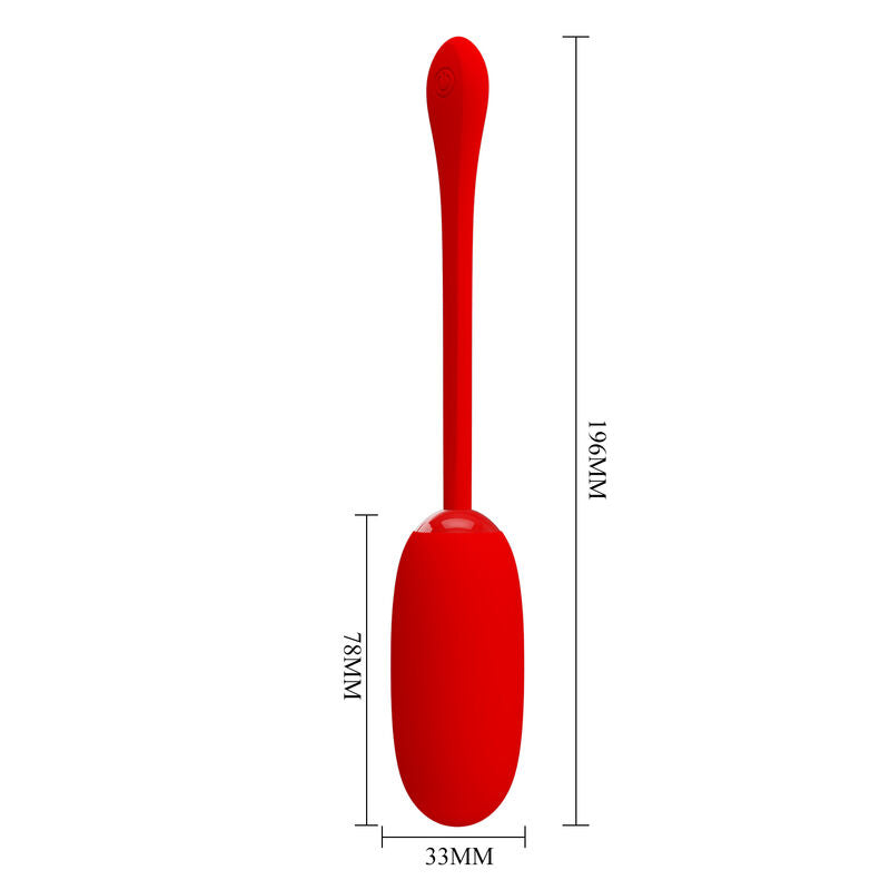 PRETTY LOVE - JULIUS WATERPROOF-RECHARGEABLE VIBRATING EGG RED - Amore24