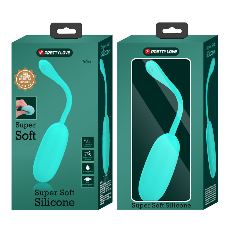 PRETTY LOVE - JULIUS WATERPROOF-RECHARGEABLE VIBRATING EGG AQUA GREEN - Amore24