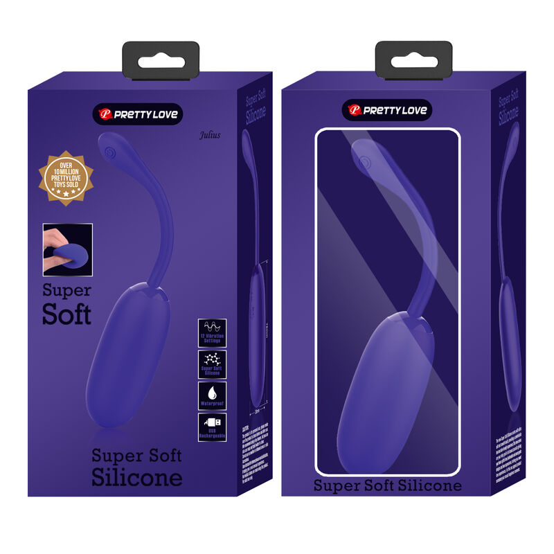 PRETTY LOVE - JULIUS WATERPROOF-RECHARGEABLE VIBRATING EGG PURPLE - Amore24