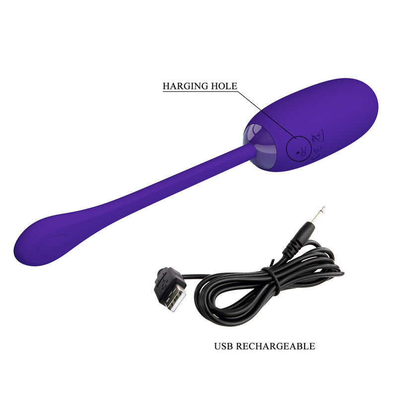 PRETTY LOVE - JULIUS WATERPROOF-RECHARGEABLE VIBRATING EGG PURPLE - Amore24