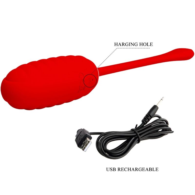 PRETTY LOVE - KIRK RECHARGEABLE VIBRATING EGG RED - Amore24